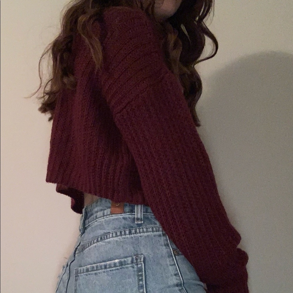 Burgundy knit sweater
